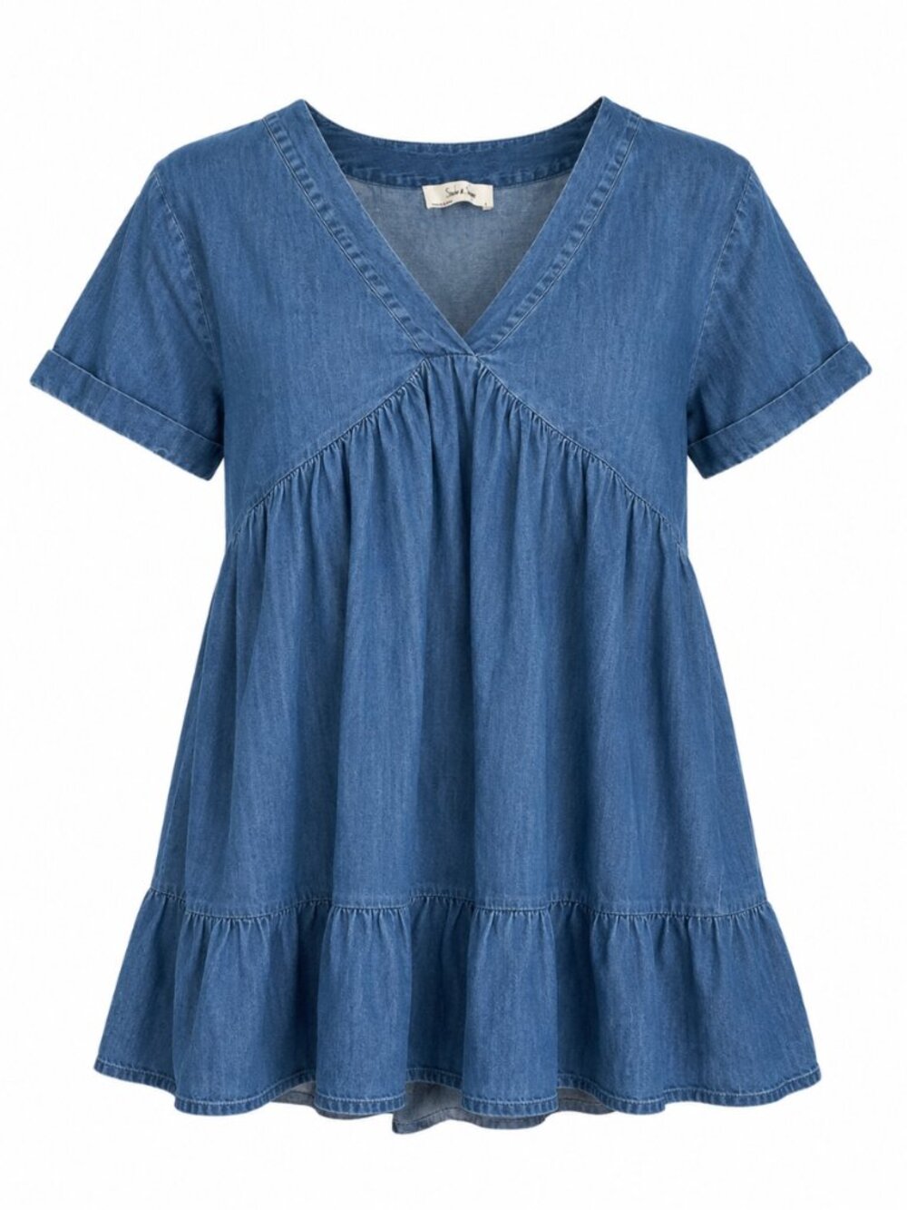 Sadie & Sage Denim Babydoll Mini Dress Size S